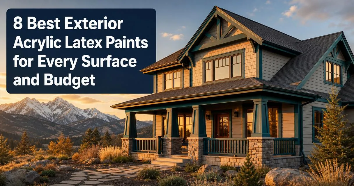 Freshly painted Colorado home exterior with #0A4C48 trim and siding, Rocky Mountain backdrop, golden hour exterior paint