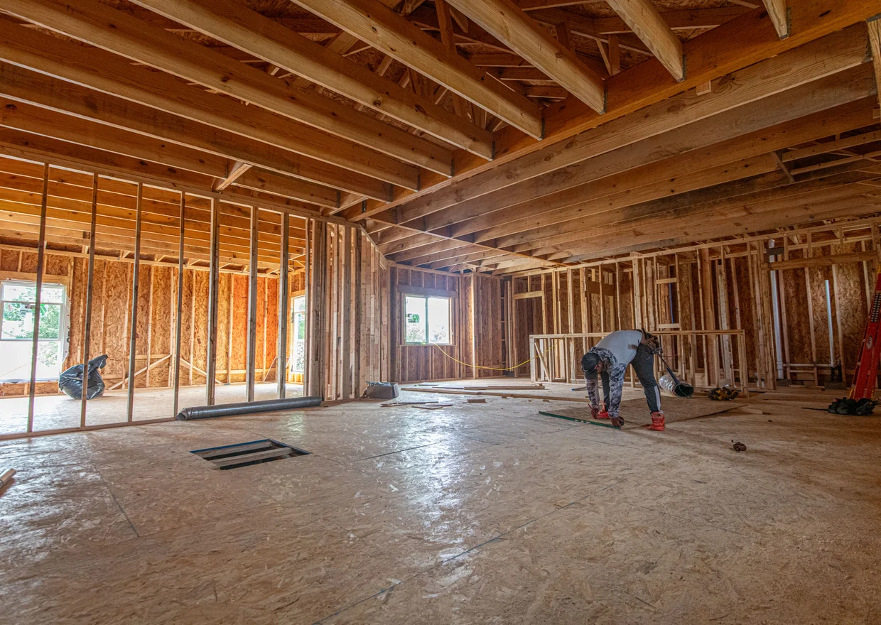 Interior view of a residential home under construction in The Colony, Texas in Arvada